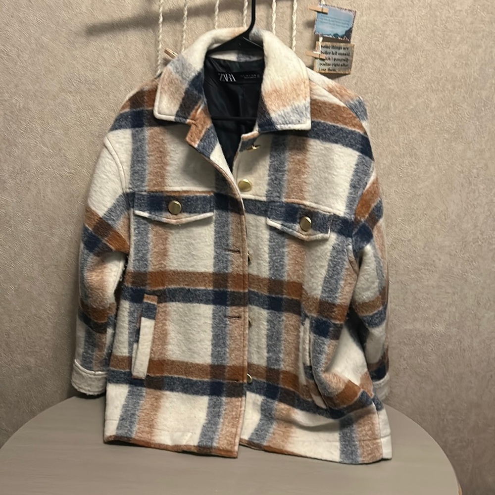 Zara Wool Shirt Jacket Blazer